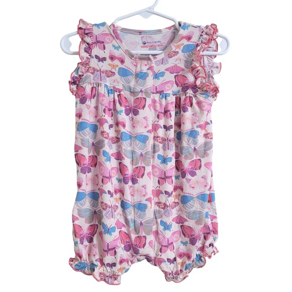 Magnetic Me Other - Magnetic Me Baby Girls Butterfly Modal All A Flutter Ruffle Sleeve Romper 12-18M